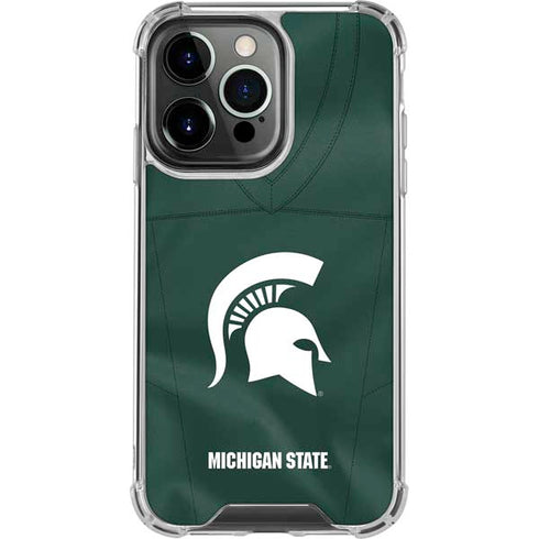 Michigan State University Green Jersey iPhone 14 Pro Clear Case